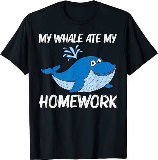 Funny Whale Art For Kids Boys Orca Narwhal Blue Whales T-Shirt