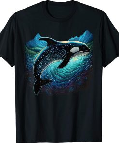 Colourful mystical orca whale watching dolphin pottwhale orca whale T-Shirt