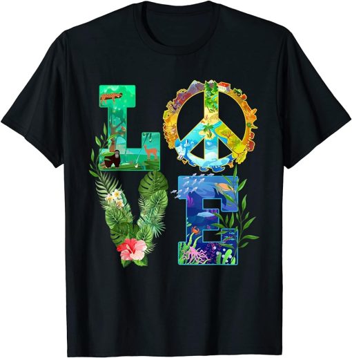 Love World Earth Day 2023 Peace Save Planet Environmental T-Shirt