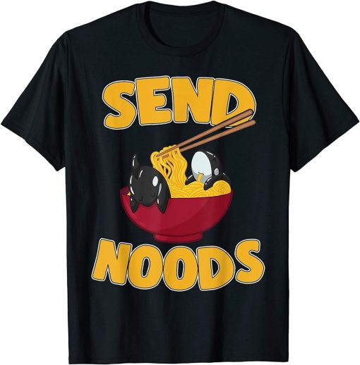 Send Noods Kawaii Orca Whale Ramen Noodles Japanese T-Shirt