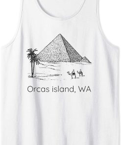 Funny Pyramid Orcas Island WA Bad Geography Stupid Joke Tank Top