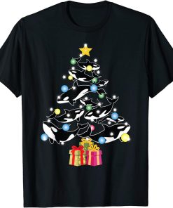 Orca Whale and Christmas Tree Orca Christmas T-Shirt